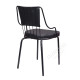 Black Leather Chair with Metal Legs